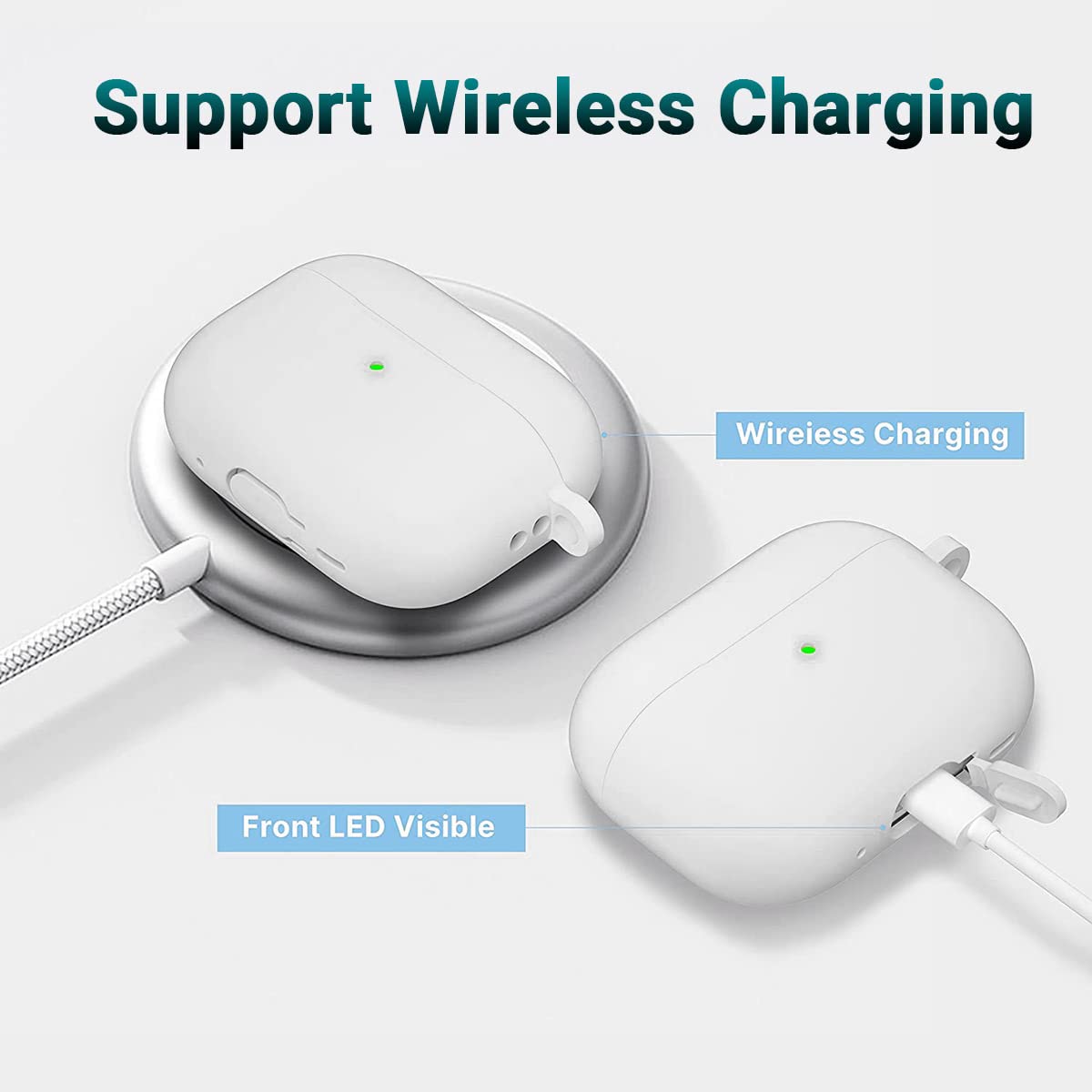 Airpods Pro 2 Soft Silicon Case - White - ihubs