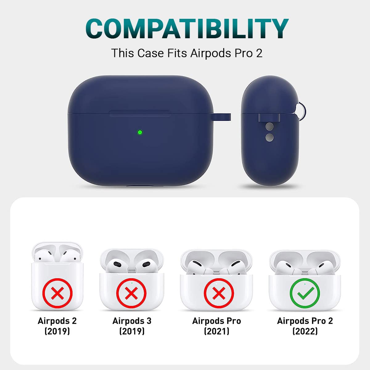 Airpods Pro 2 Soft Silicon Case - Midnight Blue - ihubs