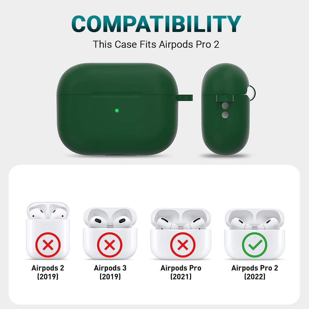 Airpods Pro 2 Soft Silicon Case - Green - ihubs