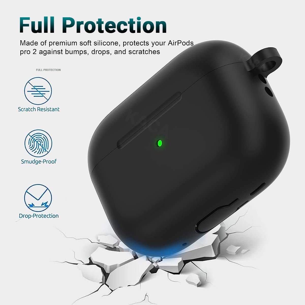 Airpods Pro 2 Soft Silicon Case - Black - ihubs