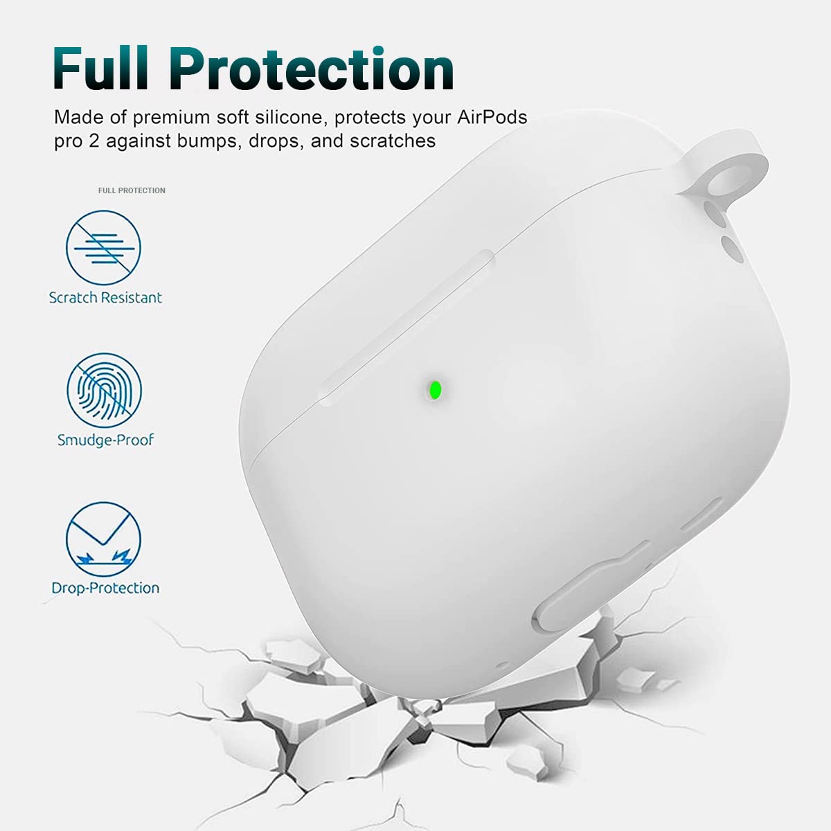Airpods Pro 2 Soft Silicon Case - White - ihubs