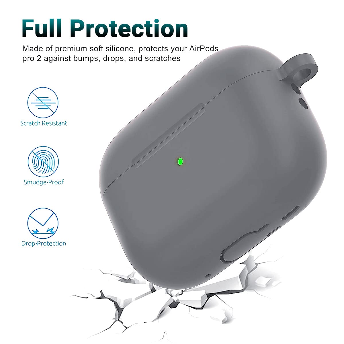 Airpods Pro 2 Soft Silicon Case - Grey - ihubs