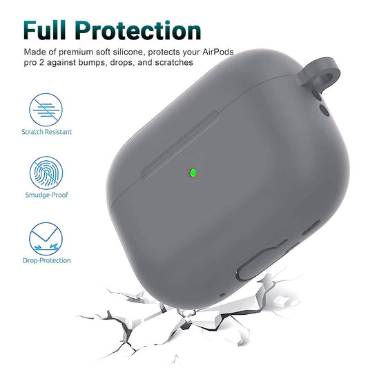 Airpods Pro 2 Soft Silicon Case - Grey - ihubs