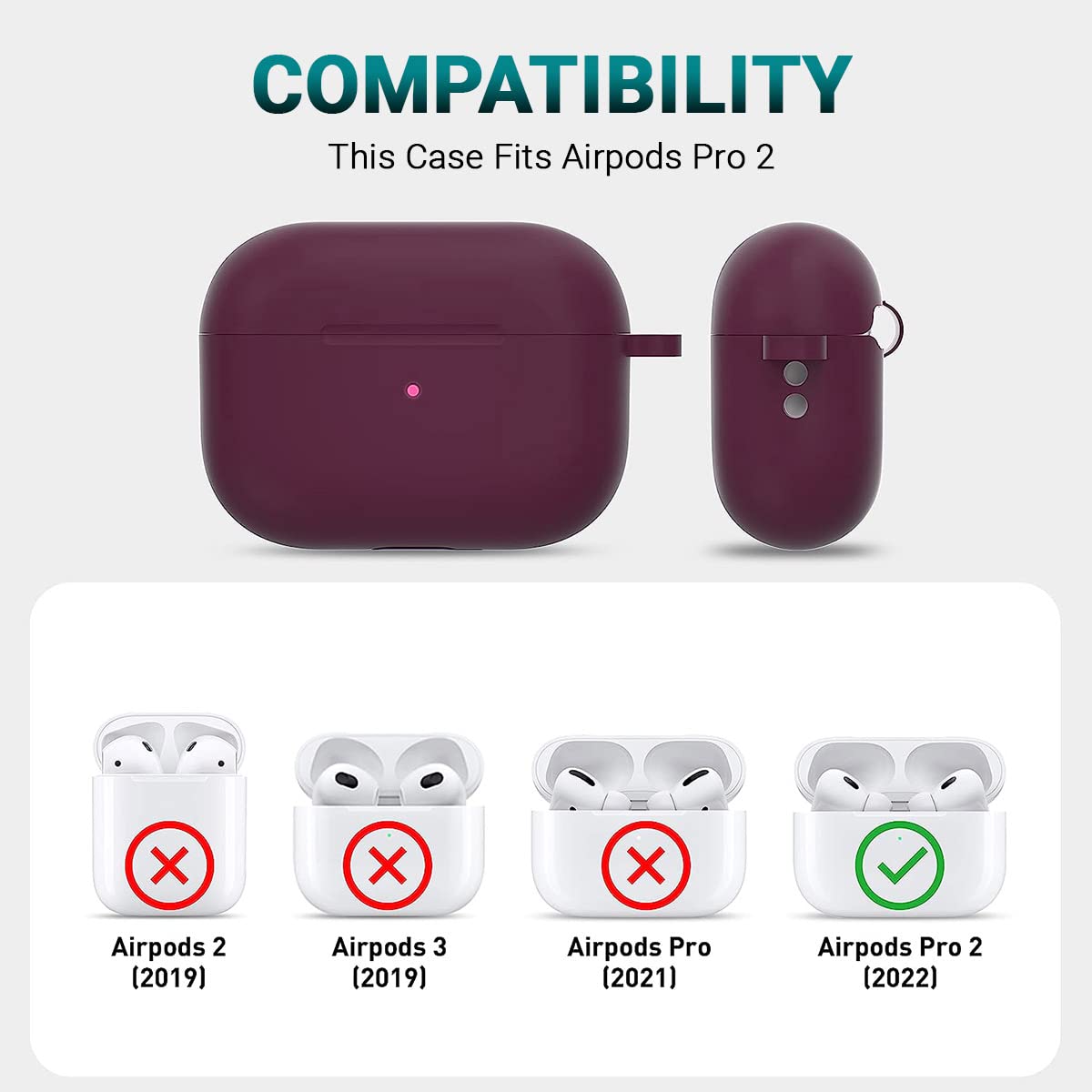 Airpods Pro 2 Soft Silicon Case - Wine - ihubs