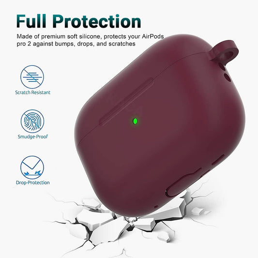 Airpods Pro 2 Soft Silicon Case - Wine - ihubs