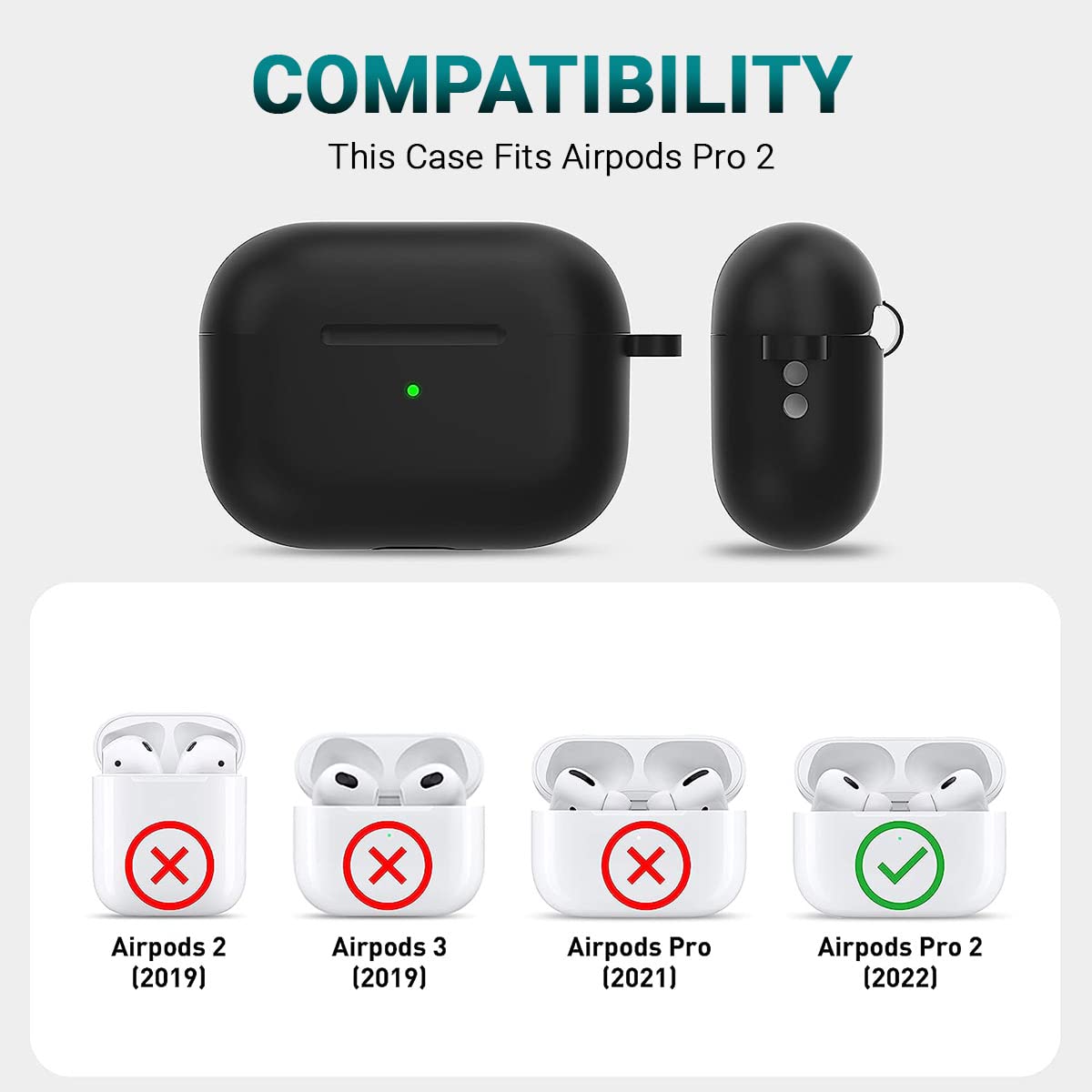 Airpods Pro 2 Soft Silicon Case - Black - ihubs