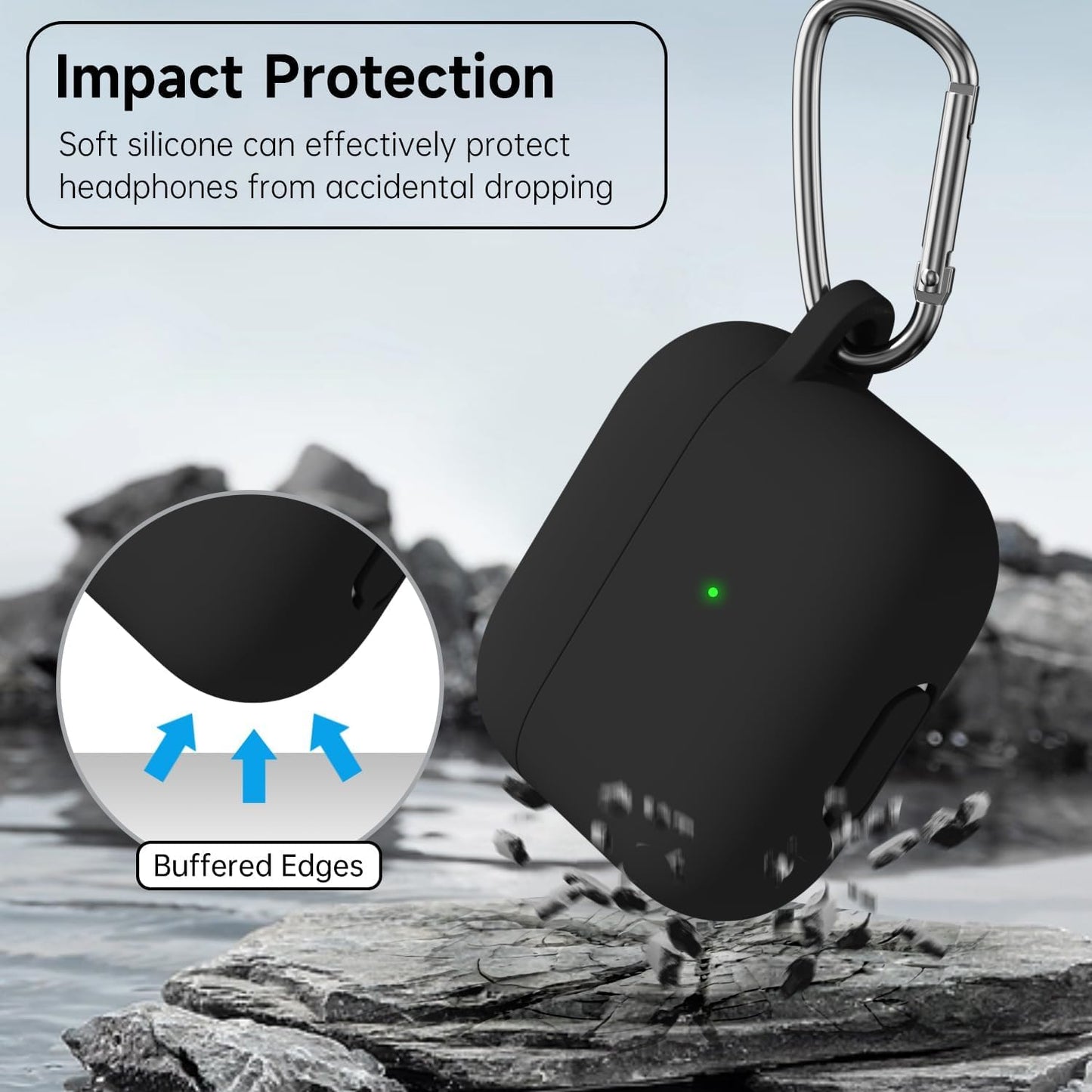 Airpods 4 Soft Silicone Case - Black - ihubs