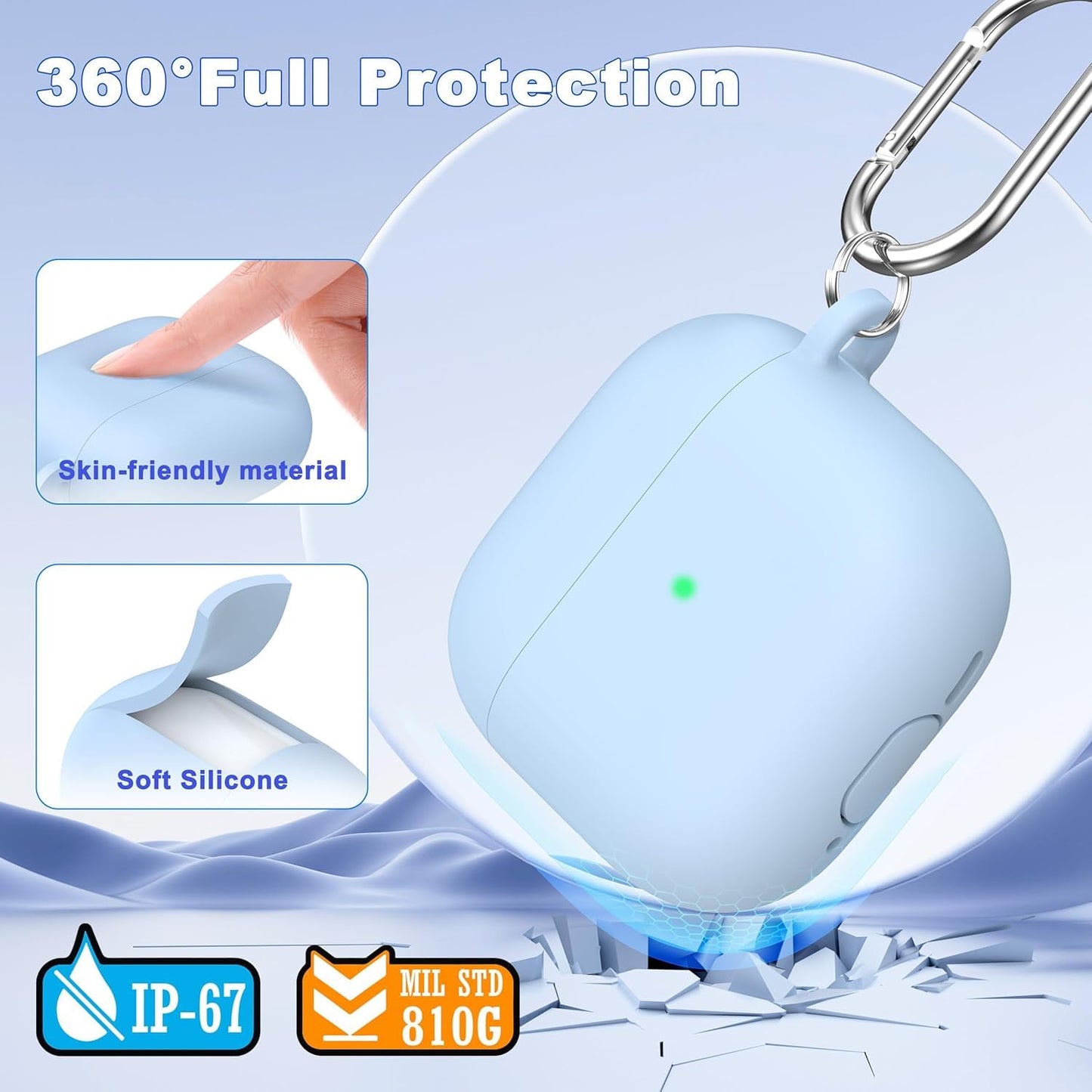 Airpods 4 Soft Silicone Case - Light Blue - ihubs