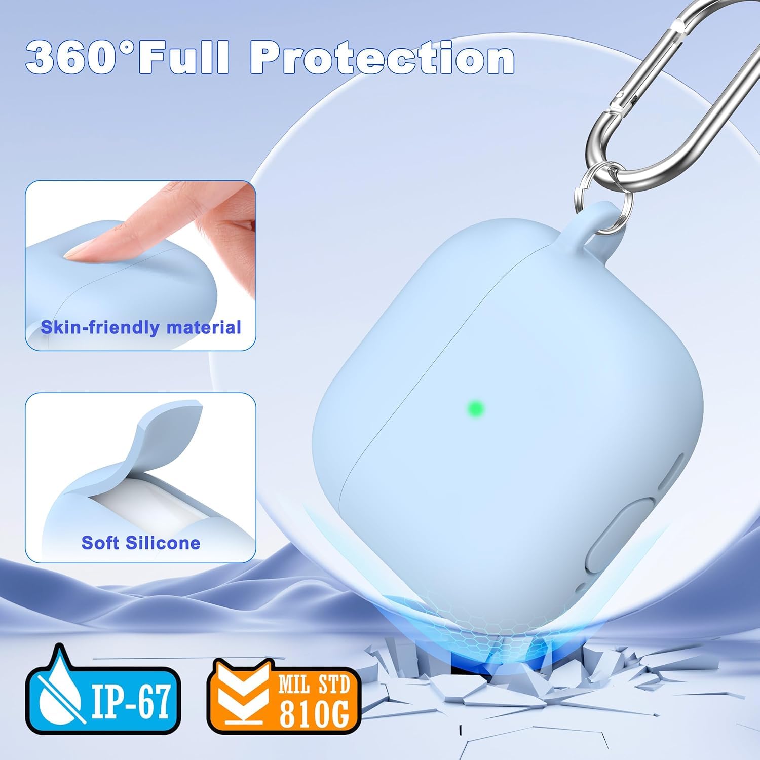 Airpods 4 Soft Silicone Case - Light Blue - ihubs