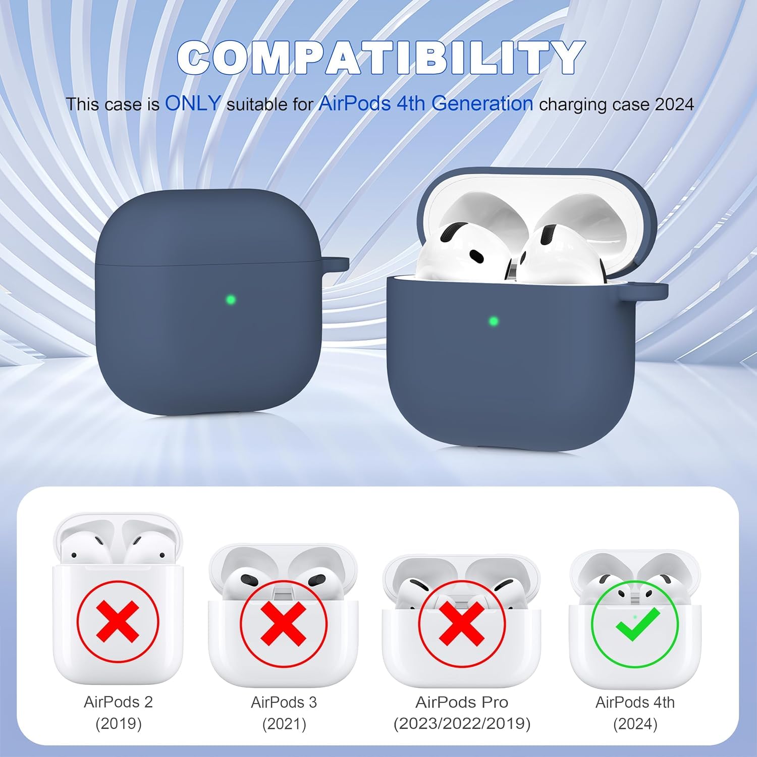 Airpods 4 Soft Silicone Case - Dark Blue - ihubs