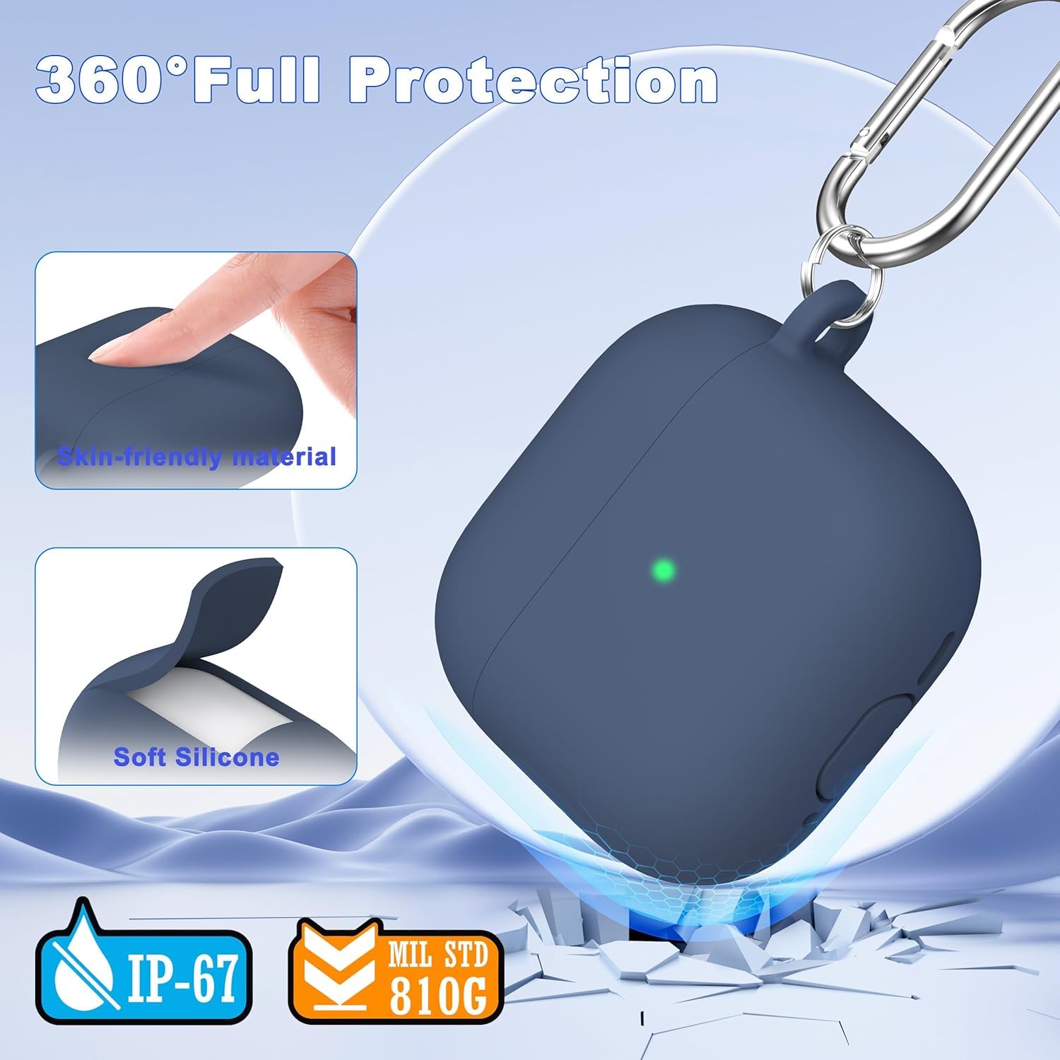 Airpods 4 Soft Silicone Case - Dark Blue - ihubs