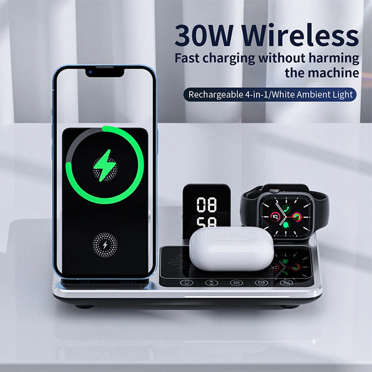 Smart Wireless 4-in-1 Charging Station - ihubs