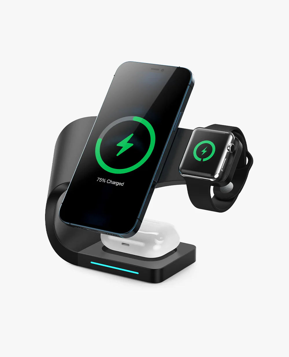 Futuristic Wireless 3-in-1 Charger Station - ihubs