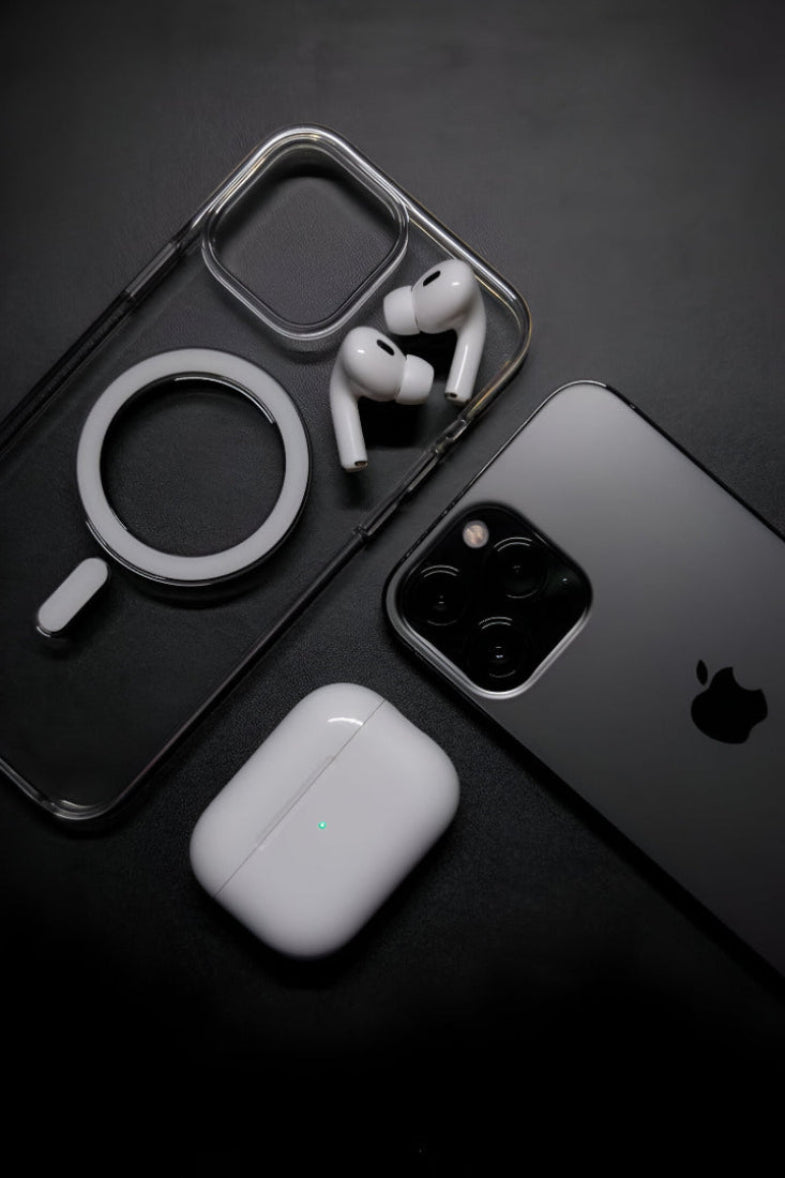 Phone case, wireless earbuds, and phone