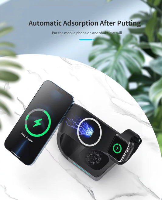 Futuristic Wireless 3-in-1 Charger Station