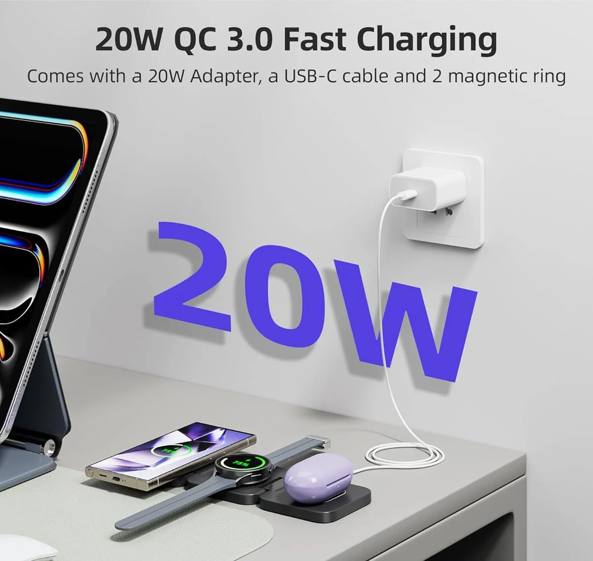 Wireless 3-in-1 Fast Charging Station - ihubs