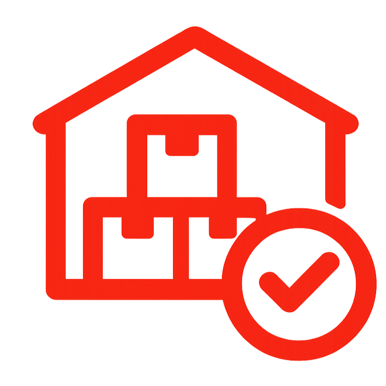  generate instock icon  in red